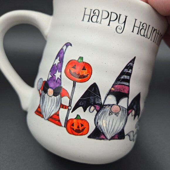 Cobwebs And Cauldrons Mug Cup Happy Haunting Gnomes Costumes Witch Mummy Bat - Picture 6 of 11